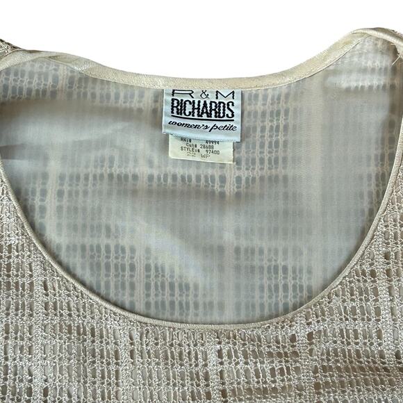 R&M Richards Evening Top Sze 22 WP Shimmery Cream Sheer Lined Classic Eventwear - Picture 10 of 13